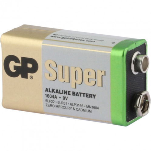 1x8 GP Super Alkaline Bloc 9V 6LR61 Bulk Box 030E1604ALB8 801936-06