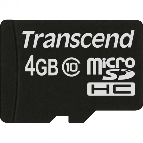 Transcend microSDHC 4GB Class 10 + adaptateur SD 511567-02