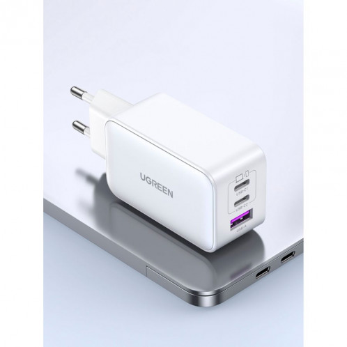 UGREEN Nexode USB-A+2*USB-C 65W GaN Tech Fast Charger White 784429-06