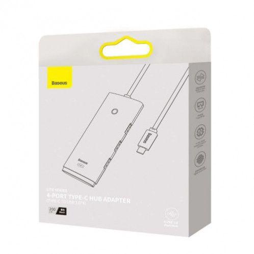 Baseus HUB Lite Series 4-in-1 adapter (Type-C to 4xUSB-A 3.0 5Gb/s) cable 2m, Black (WKQX030501) DA1020784-011