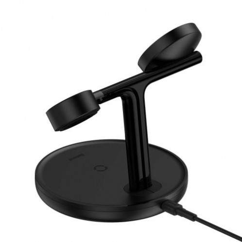 Baseus Wireless Charger Swan stand 3-in-1 Magnetic charger with TypeC cable 15W, 1m Black (WXTE000101) DA2906829-011