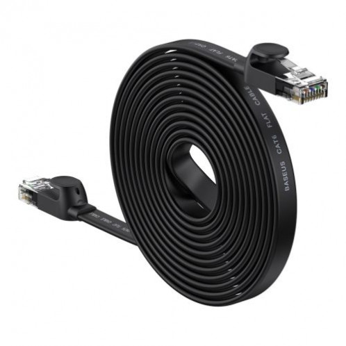 Baseus Network Cable High Speed (CAT6) of RJ45 (flat cable) 1 Gbps, 15m, Black (WKJS000301) DA426729-04