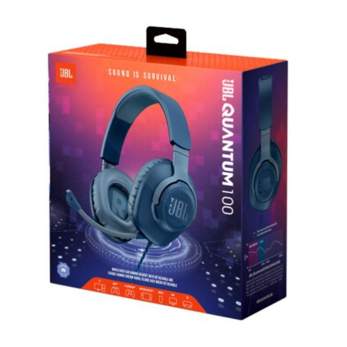 JBL Quantum 100 Wired On-Ear Gaming Headphones with mic Blue EU DB2900755-03