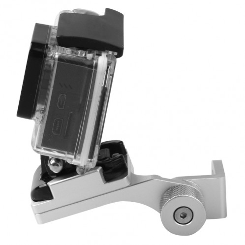 Miroir de rétroviseur de moto Support de support fixe en alliage d'aluminium CNC pour GoPro HERO4 / 3 + / 3, Xiaomi Xiaoyi, caméra SJCAM (argent) SM006S7-07