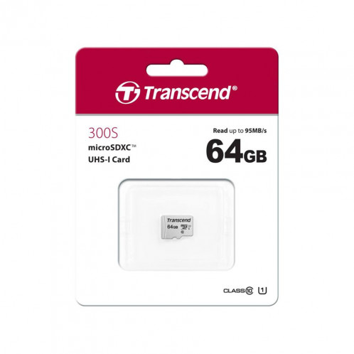 Transcend microSDXC 300S 64GB Class 10 UHS-I U1 380424-02