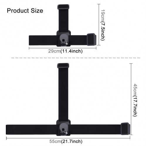 PULUZ Bracelet à tête extensible en élastique pour GoPro HERO5 / 4 Session / 4/3 + / 3/2/1 / + LCD SPPU243-00