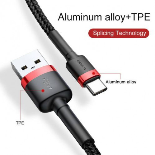 Baseus Type-C Cafule cable 2A, 3m Red/Black (CATKLF-U91) DA32119-017