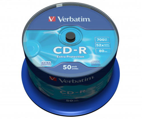 1x50 Verbatim Data Life CD-R 80 52x Speed, ExtraProtection 765763-03