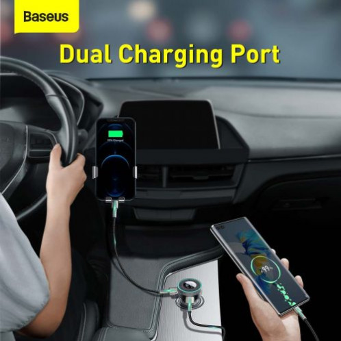Baseus Car Charger Bluetooth FM Transmitter Enjoy Car with LED display Wireless U+U+3,5mm audio+TF MP3 Charger BT 5.0, 3.4A Black (CCLH-01) DA980938-019
