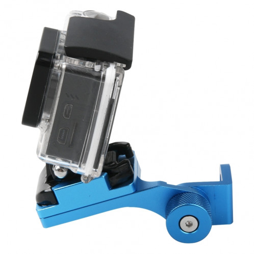 Miroir de rétroviseur de moto Support de support fixe en alliage d'aluminium CNC pour GoPro HERO4 / 3 + / 3, Xiaomi Xiaoyi, caméra SJCAM (bleu) SM006L2-07