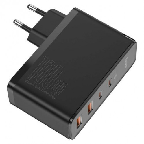 Baseus Travel Charger GaN2 Pro Quick wall charger C+C+U+U, PD 3.0, QC 4.0+, 100W EU Black (CCGAN2P-L01) DA3335982-019