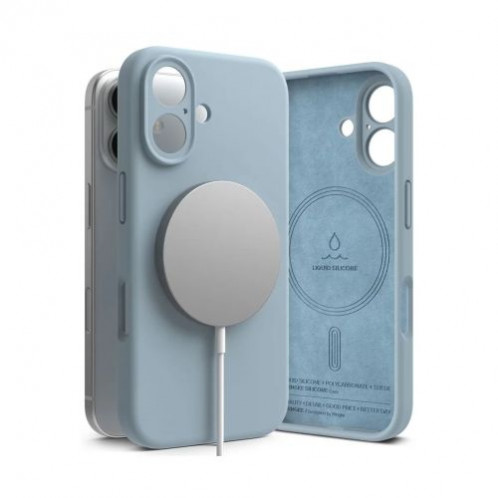 Ringke iPhone 16 Case Silicone Magnetic Blue DI1044490-01