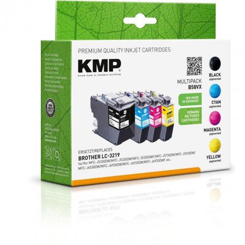 KMP B58VX pack promo BK/C/MY/Y Compat. av. Brother LC-3219VALDR 460931-03