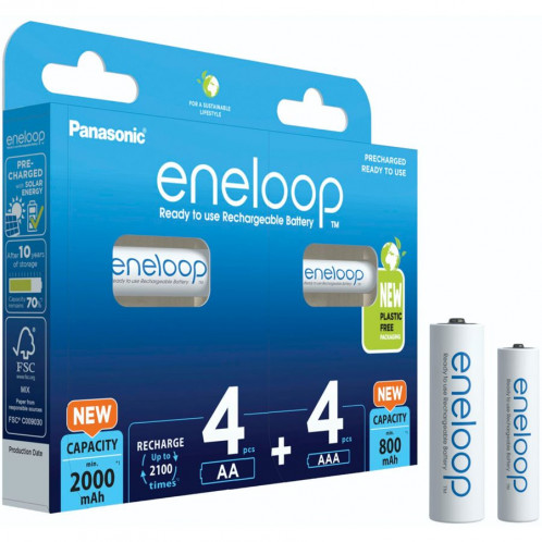 2x4 Panasonic Eneloop Kombipack 4xAA + 4xAAA Akkus BK-KJMCDE44E 762624-05