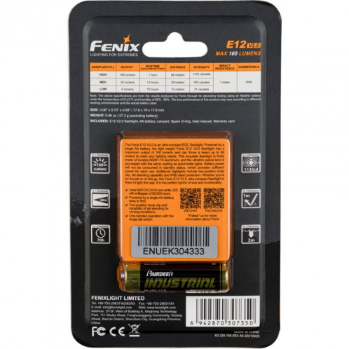 Fenix E12 V2.0 160 lm lampe de poche 767734-02