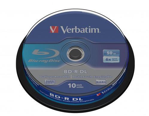 1x10 Verbatim BD-R Blu-Ray 50GB 6x Speed, boîte blanc & bleu 776573-00