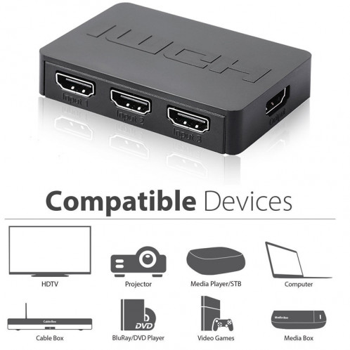 Switch HDMI 3 ports automatique 1080p HD avec télécommande C0KRFU4778-07