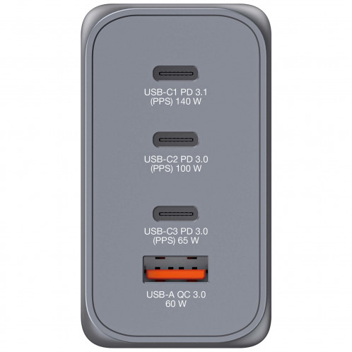 Verbatim GNC-240 GaN Charg. 240W 3xUSB-C PD, 1xUSB-A QC 3.0 32205 871817-010