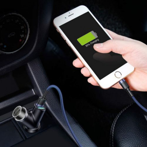 Baseus Car Charger Y-type dual USB + cigarette lighter extended, 3.4A, Black (CCALL-YX01) DA508800-010