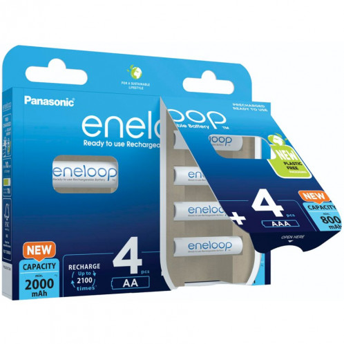 2x4 Panasonic Eneloop Kombipack 4xAA + 4xAAA Akkus BK-KJMCDE44E 762624-05