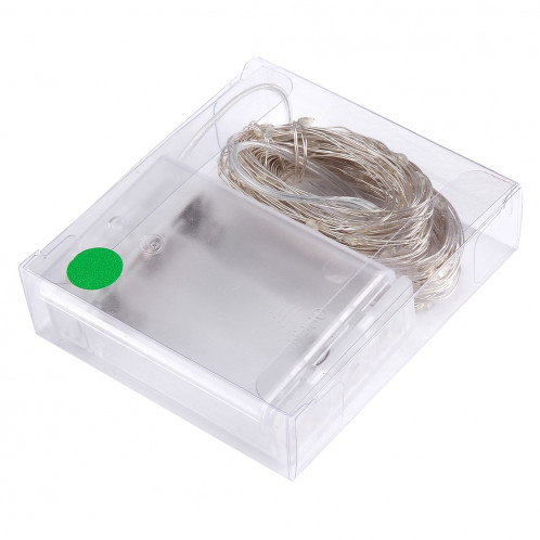 10m 6W 100 LED SMD 0603 IP65 Waterproof 3 x AA Batteries Box Silver Wire String Light Lampe Fairy Lampe Décorative, DC 5V (Light Vert) S117GL0-00