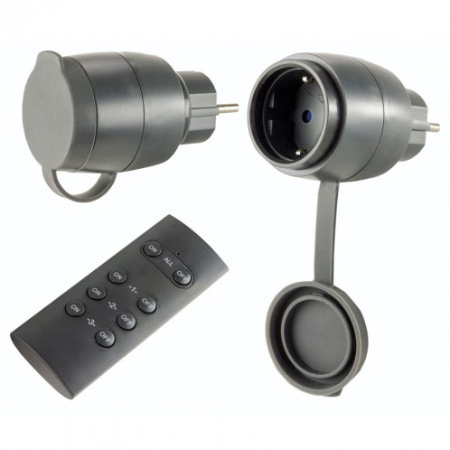 REV Bloc multiprises télécomm. 2+1, mini outdoor,noir0085600503 632634-01