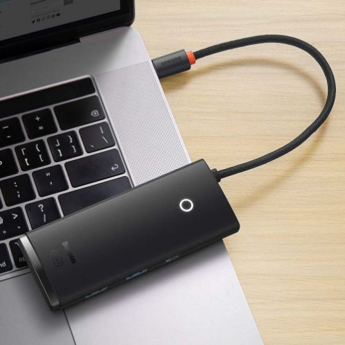 Baseus HUB Lite Series 5-in-1 Multifunctional (Type-C to 2x USB 3.0 / Type-C / HDMI 1.4 / SD/TF) Black (WKQX050001) DA1651902-018