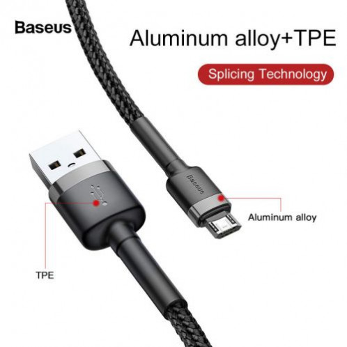Baseus Micro USB Cafule Cable 1.5A 2m Gray + Black (CAMKLF-CG1) DA23140-09