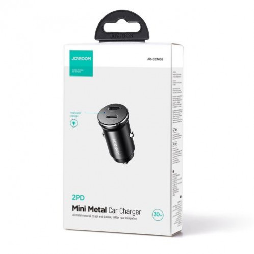 Joyroom Car Charger Mini, C+C, 30W, Black (JR-CCN06) DO377839-02