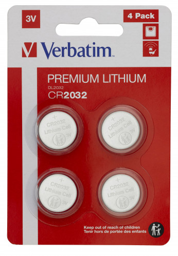 1x4 Verbatim CR 2032 Pile au lithium 49533 629316-04