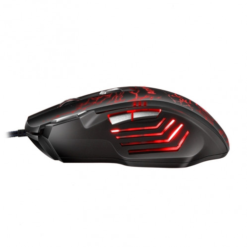 Apedra iMICE A7 High Precision Gaming Mouse LED lumière respiratoire à quatre couleurs USB 7 Boutons 3200 DPI Wired Optical Gaming Mouse pour ordinateur PC portable (noir) SA355B3-08