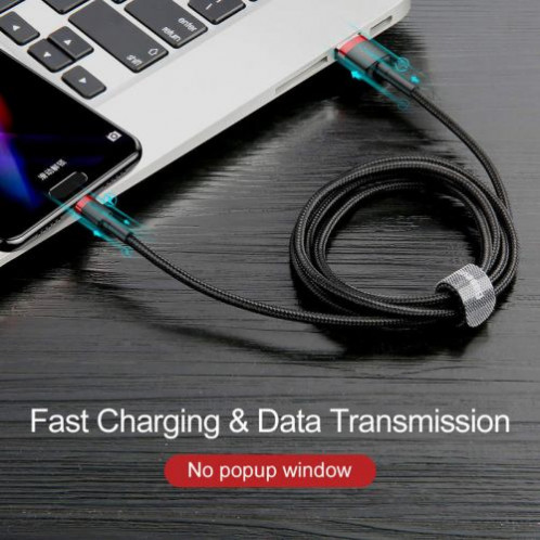 Baseus Type-C Cafule Cable 3A 0.5m Red + Black (CATKLF-A91) DA170599-010