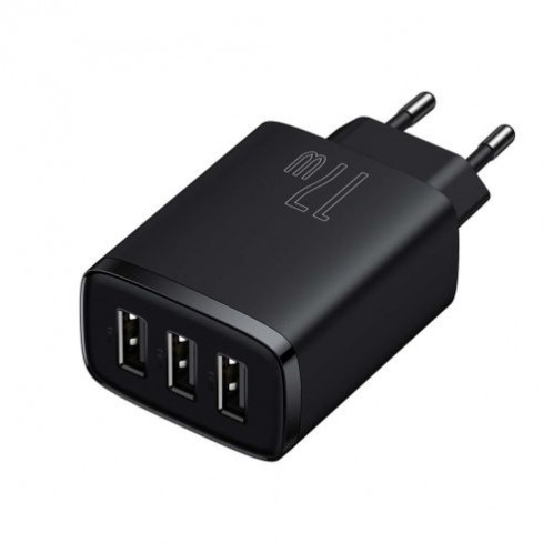 Baseus Travel Charger Compact wall Charger U+U+U, 17W EU black (CCXJ020101) DA529794-018