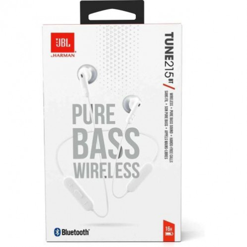 JBL Tune 215 Bluetooth In-Ear Wireless Headphones White EU DB230038-05