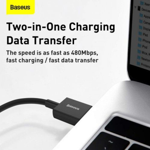 Baseus Type-C Superior series fast charging data cable, 66W(11V/6A), 2m, Black (CATYS-A01) DA238516-011