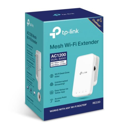 TP-Link Range Extender RE330 AC1200 Wireless Dual Band, Mesh System, 1200Mbps, 802.11ac, White EU DP250040-02