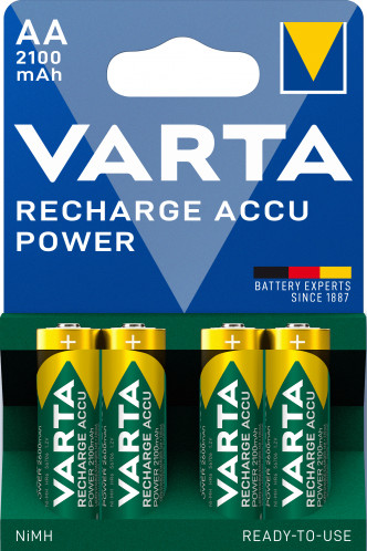 1x4 Varta Rechargeable Accu AA Ready2Use NiMH 2100 mAh Mignon 486906-03