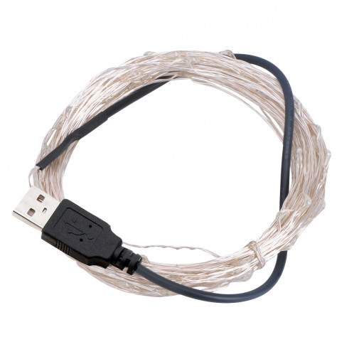 10m 5V USB Powered 6W 500LM SMD-0603 LED Lampe à cordes en argent Lampadaire / Décoration Light Strip, Blue White Light S101LW6-05