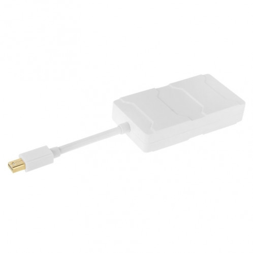 3 en 1 Mini DisplayPort mâle vers HDMI + VGA + DVI convertisseur femelle pour Mac Book Pro Air, longueur de câble: 8cm (blanc) S3570W-07