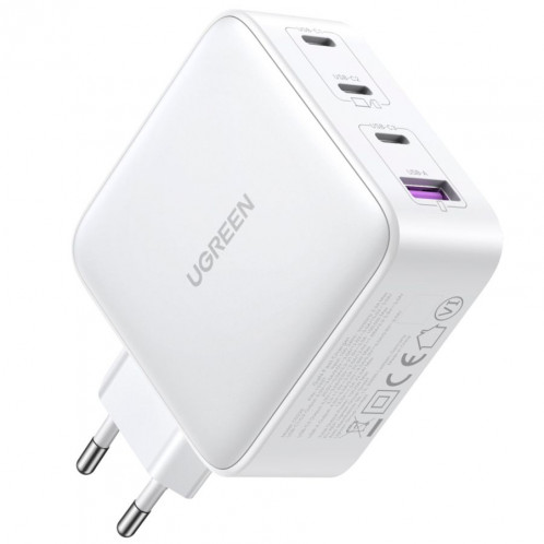 UGREEN USB-A+3xUSB-C 100W GaN Tech Fast Wall Charger EU White 784436-06