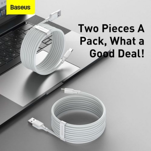 Baseus Type-C Simple Wisdom cable (2pcs/set) 5A 1.5m White (TZCATZJ-02) DA276656-019