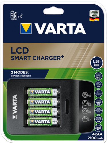 Varta LCD Smart Chargeur + incl. 4 batteries 2100 mAh AA 529993-05