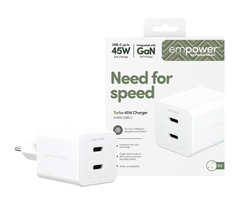 PanzerGlass empower 45W Charger 2x USB-C White 198251-05