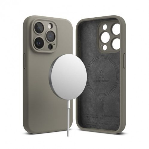 Ringke iPhone 15 Pro Case Silicone Magnetic Gray DI1044204-01