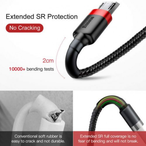 Baseus Micro USB Cafule Cable 1.5A 2m Red + Black (CAMKLF-C91) DA231456-08