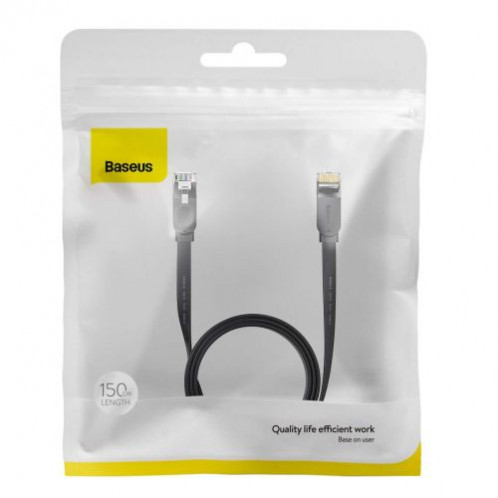 Baseus Network Cable High Speed (CAT6) of RJ45 (flat cable) 1 Gbps, 2m Black (WKJS000101) DA122743-020