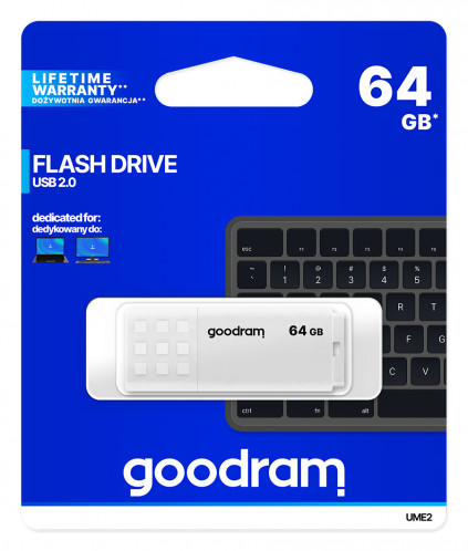 GOODRAM UME2 USB 2.0 64GB blanc 683930-06
