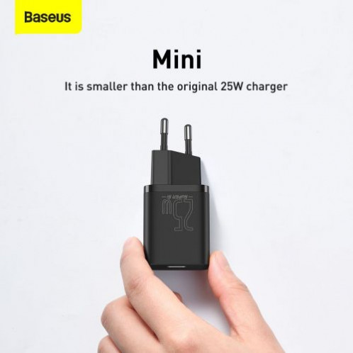 Baseus Travel Charger Super Si 1C Quick Charger 25W EU Black (CCSP020101) DA729484-016