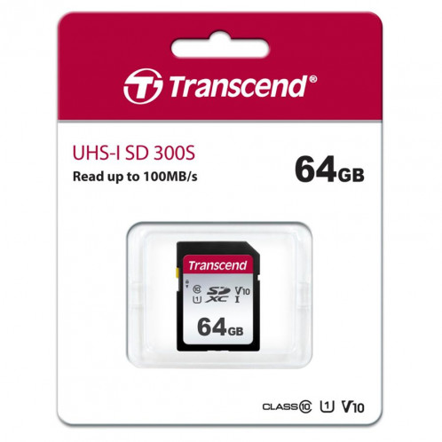 Transcend SDXC 300S 64GB Class 10 UHS-I U1 380452-02