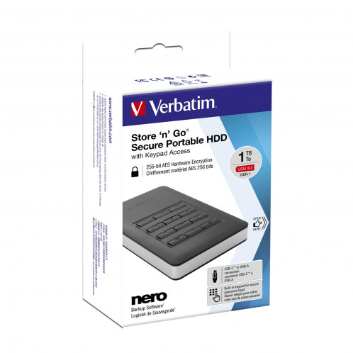 Verbatim Store n Go 1TB Secure Portable USB 3.1 53401 367306-00